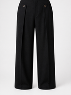 The Athletics Society | Mens Black Wide Leg Pleated Pants
