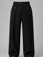 The Athletics Society | Mens Black Wide Leg Pleated Pants