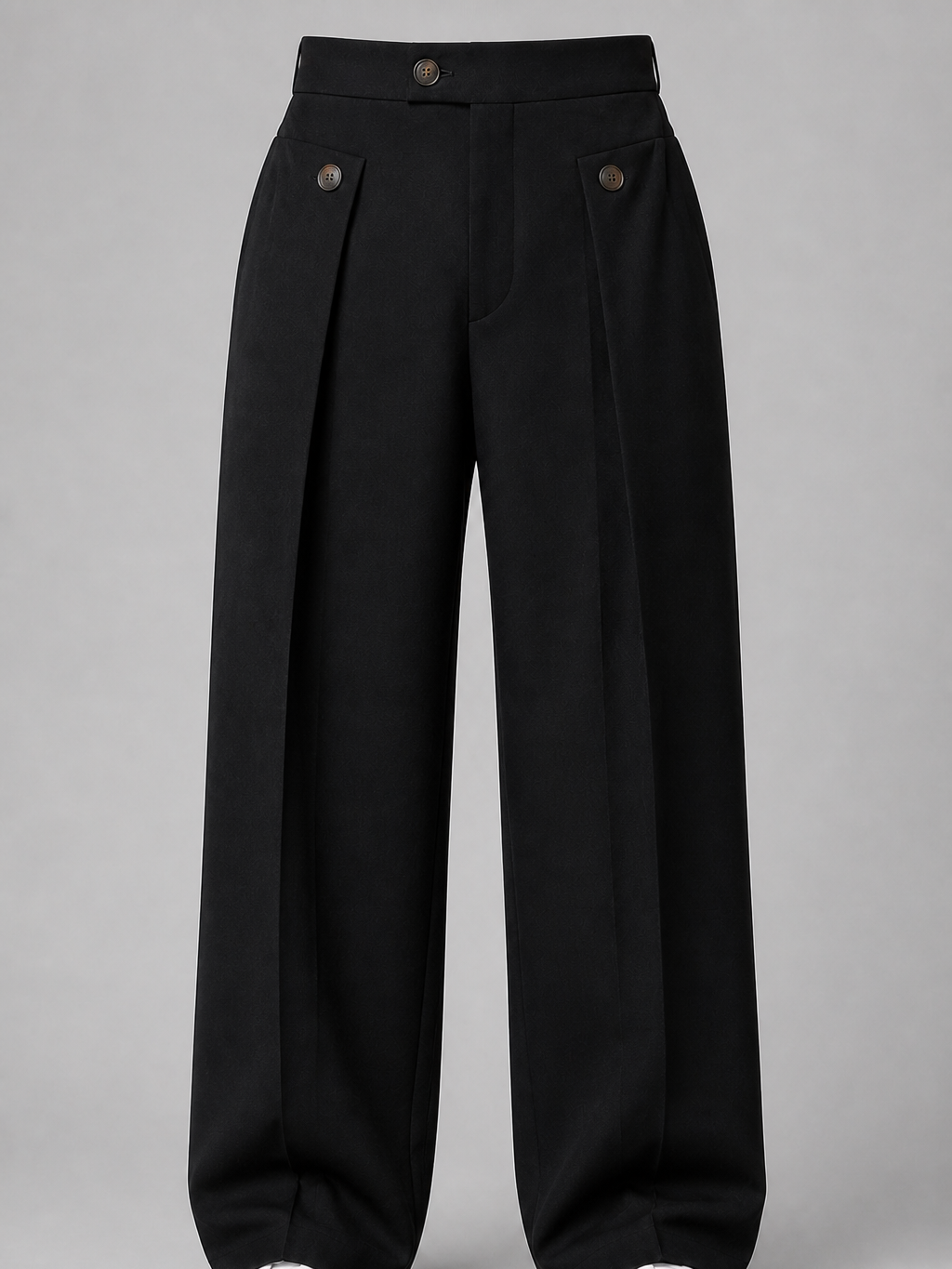 The Athletics Society | Mens Black Wide Leg Pleated Pants