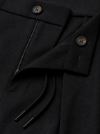 The Athletics Society | Mens Black Wide Leg Pleated Pants