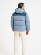 The Athletics Society | Men's Blue Thickened Hooded Winter Puffer Jacket