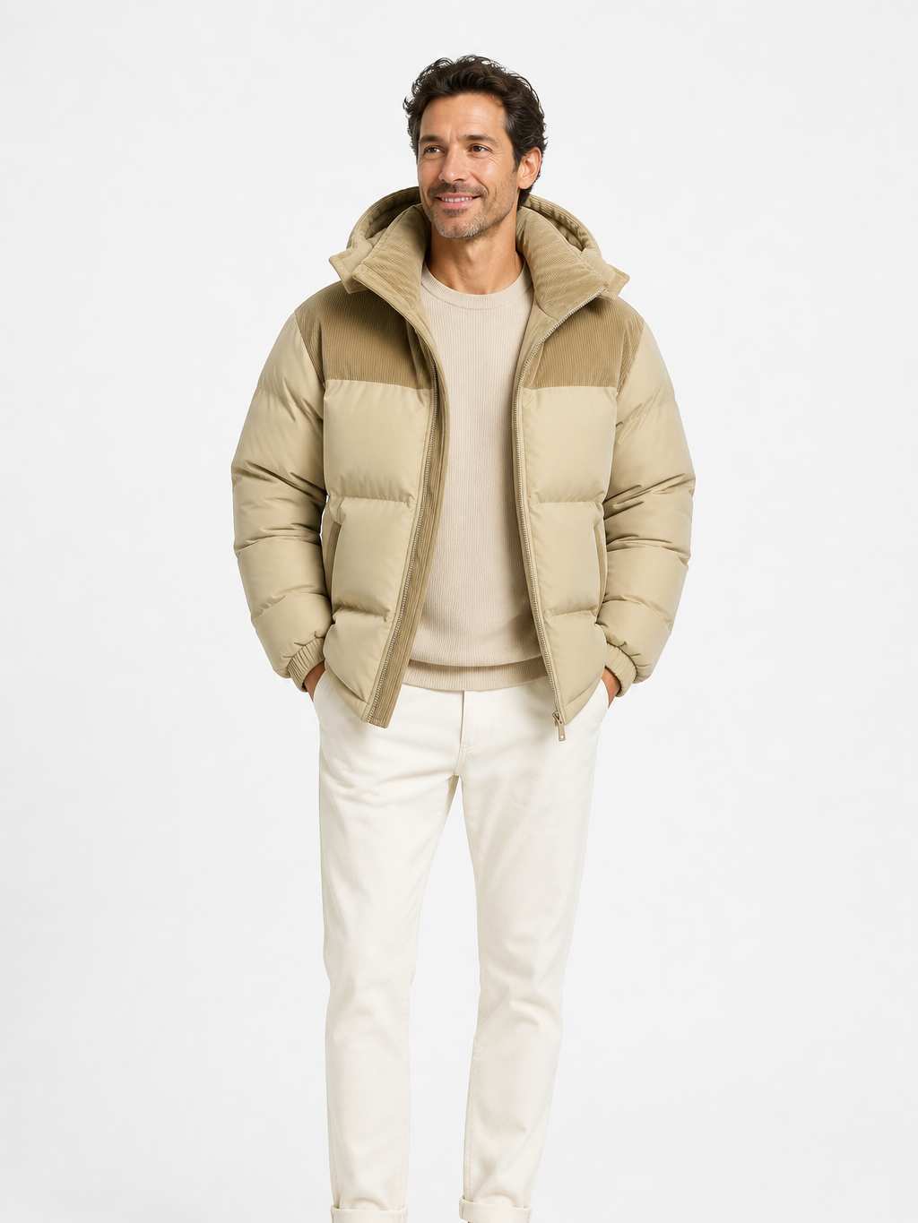 The Athletics Society | Men's Blue Thickened Hooded Winter Puffer Jacket