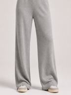 The Athletics Society | Polished Gray Polo Sweater And Wide Leg Pants Set