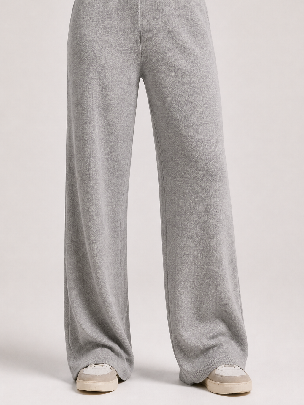 The Athletics Society | Polished Gray Polo Sweater And Wide Leg Pants Set