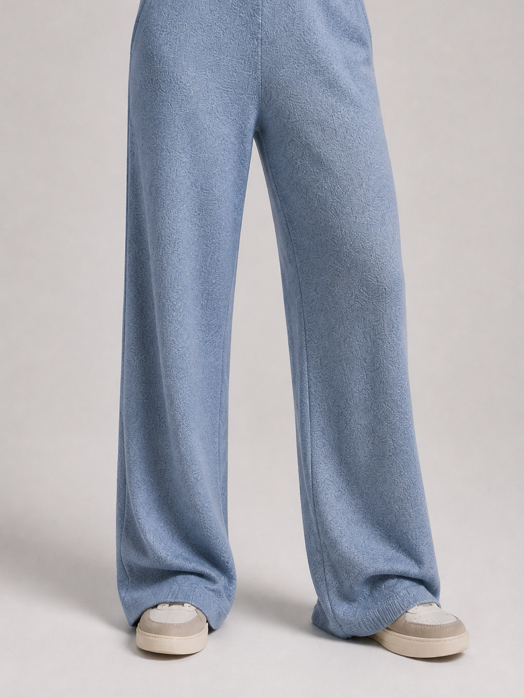 The Athletics Society | Polished Gray Polo Sweater And Wide Leg Pants Set