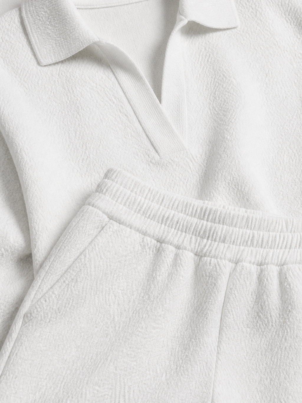 The Athletics Society | Polished Gray Polo Sweater And Wide Leg Pants Set
