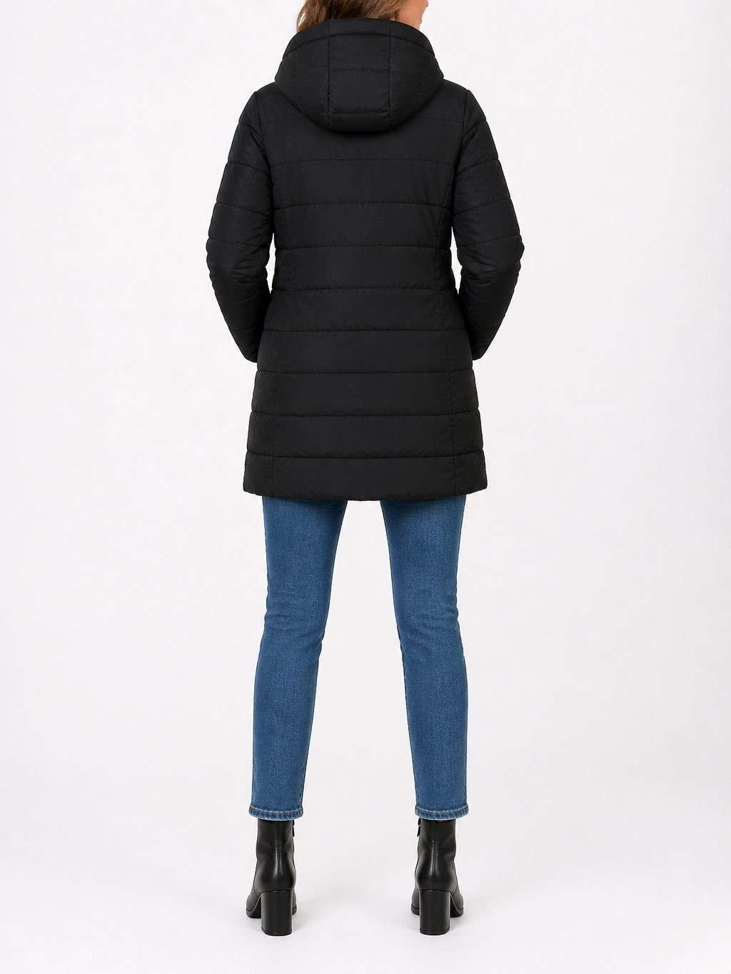 The Athletics Society | Women Light Green Longline Quilted Puffer Hooded Coat