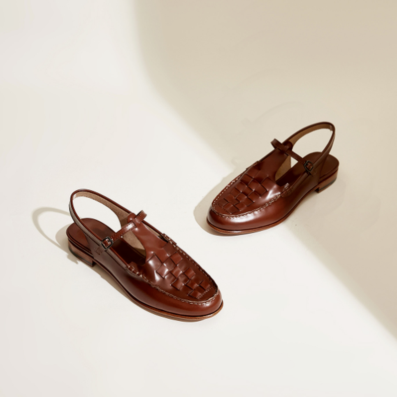 The Athletics Society | Women's Leather Slingback Sandals - 8