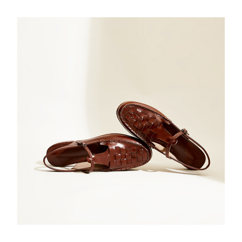 The Athletics Society | Women's Leather Slingback Sandals - 9